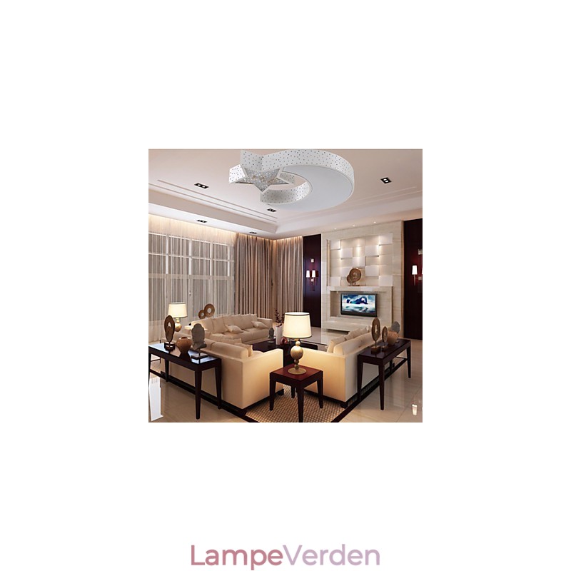 Flush Mount Modern Contracted Star and Moon Pattern Metal