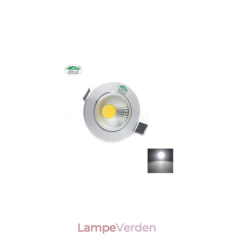 4 STK Zweihnder 3W 300Lm COB Loftslampe Downlight Varmt hvidt lys