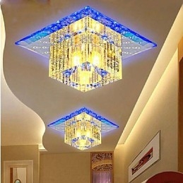 Mini krystal loftslampe Spotlight SMD 3W Creative Lamperør Lys Farverig Farve Firkantet Kuppel Lys