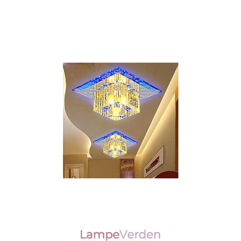 Mini krystal loftslampe Spotlight SMD 3W Creative Lamperør Lys Farverig Farve Firkantet Kuppel Lys