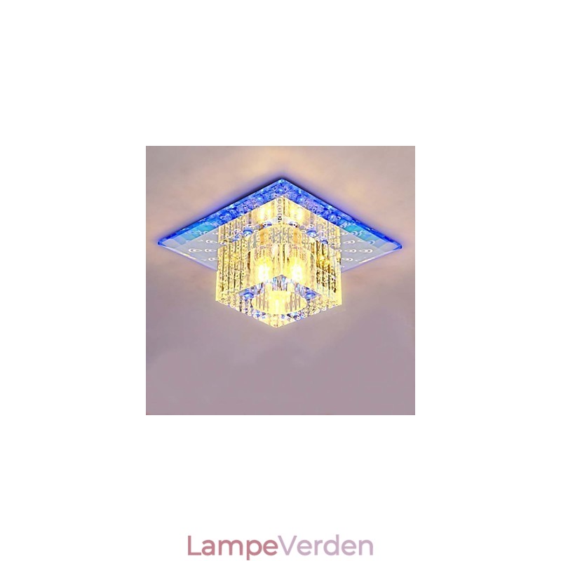 Mini krystal loftslampe Spotlight SMD 3W Creative Lamperør Lys Farverig Farve Firkantet Kuppel Lys