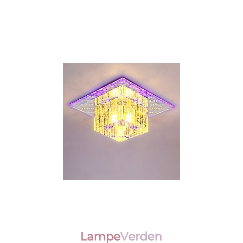 Mini krystal loftslampe Spotlight SMD 3W Creative Lamperør Lys Farverig Farve Firkantet Kuppel Lys