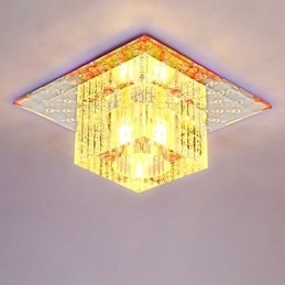 Mini krystal loftslampe Spotlight SMD 3W Creative Lamperør Lys Farverig Farve Firkantet Kuppel Lys