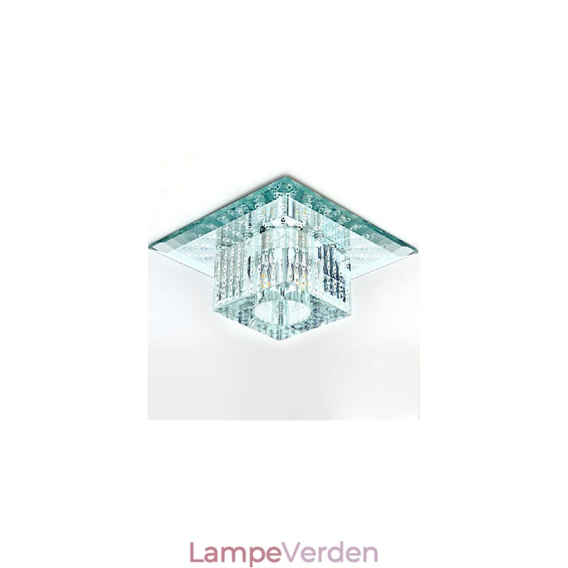Mini krystal loftslampe Spotlight SMD 3W Creative Lamperør Lys Farverig Farve Firkantet Kuppel Lys