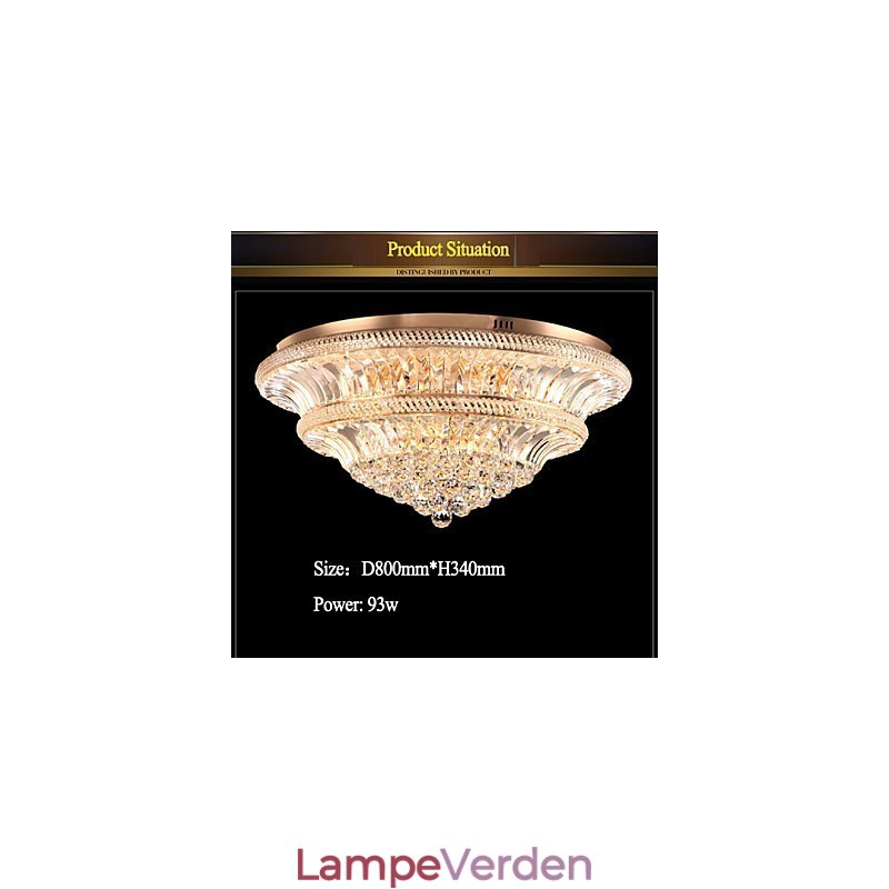 Moderne Luksus 9Moderne Krystal Loftslys Absorber Kuppel Lys Diameter 80CM