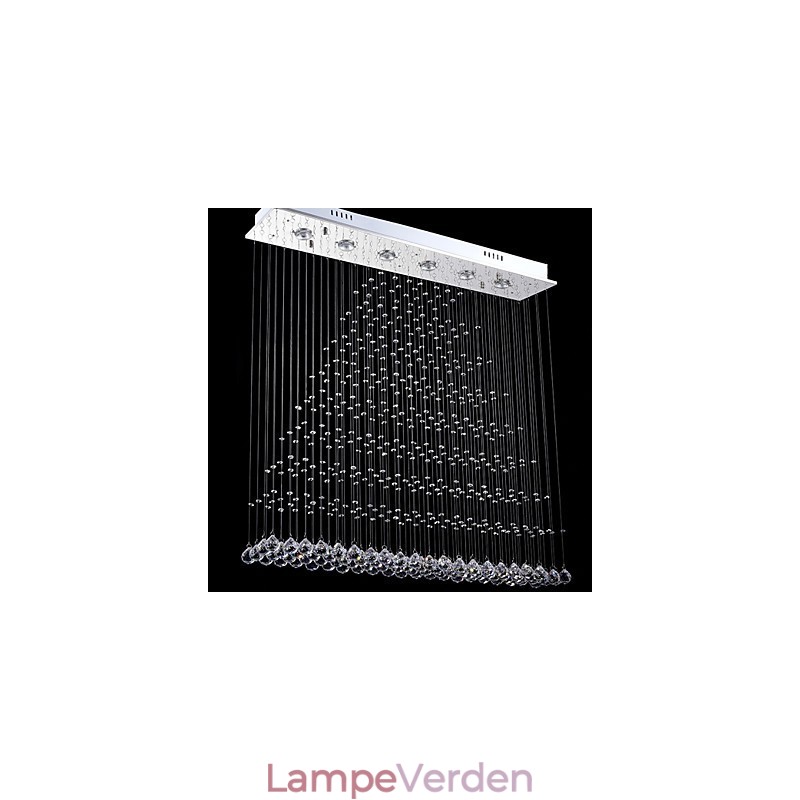 Rektangel krystal lysekrone lys loft hængende belysning lamper armaturer
