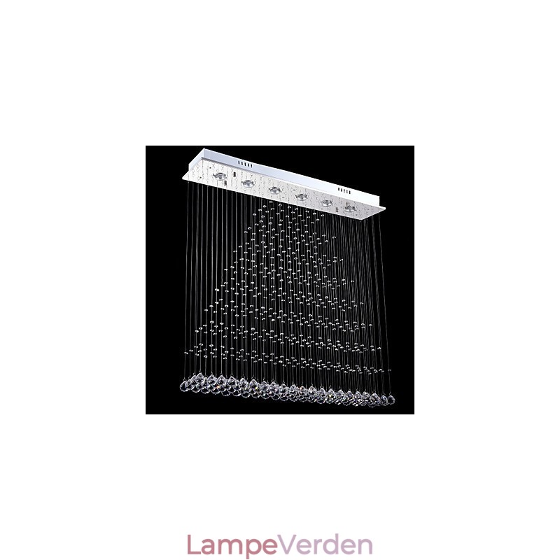 Rektangel krystal lysekrone lys loft hængende belysning lamper armaturer