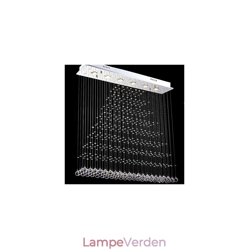 Rektangel krystal lysekrone lys loft hængende belysning lamper armaturer