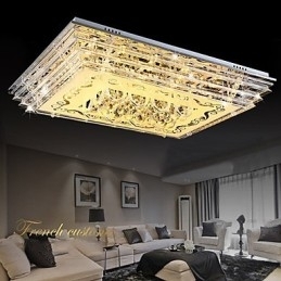 Flush Mount Three Color Light med fjernbetjening Moderne moderne glas