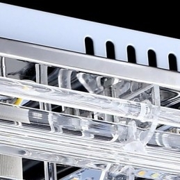 Flush Mount Three Color Light med fjernbetjening Moderne moderne glas