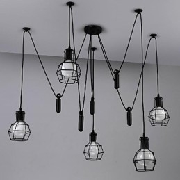Traditionel klassisk vintage retro lanterne land mini stil maleri metal pendel lys spisestue
