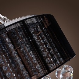 Moderne Crystal Flush Mount med 5 lys sort stofskærm