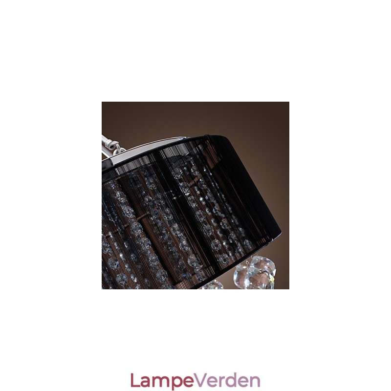 Moderne Crystal Flush Mount med 5 lys sort stofskærm