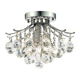 Moderne 3 lys Flush Mount lys med krystal perler