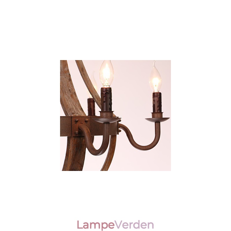Lysekrone 6 lys Vintage Retro Country Living Spisestue Garage Metal