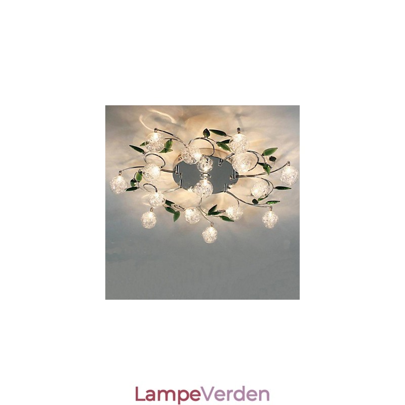 Grøn Krystal Loftslampe Rund Air Lights lampelampe Jern