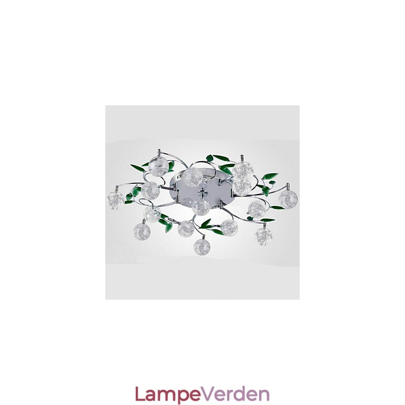 Grøn Krystal Loftslampe Rund Air Lights lampelampe Jern