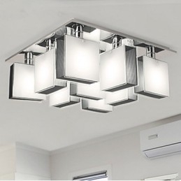 Moderne moderne Chrome Metal Flush Mount