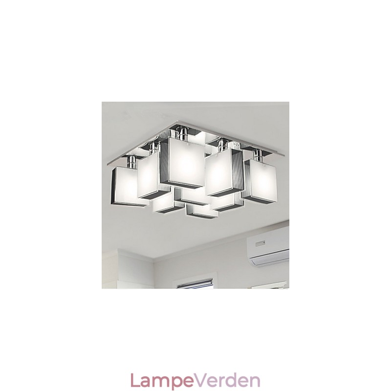 Moderne moderne Chrome Metal Flush Mount