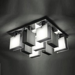 Moderne moderne Chrome Metal Flush Mount