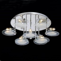 Moderne rustfrit stål Flush Mount med 9 lys