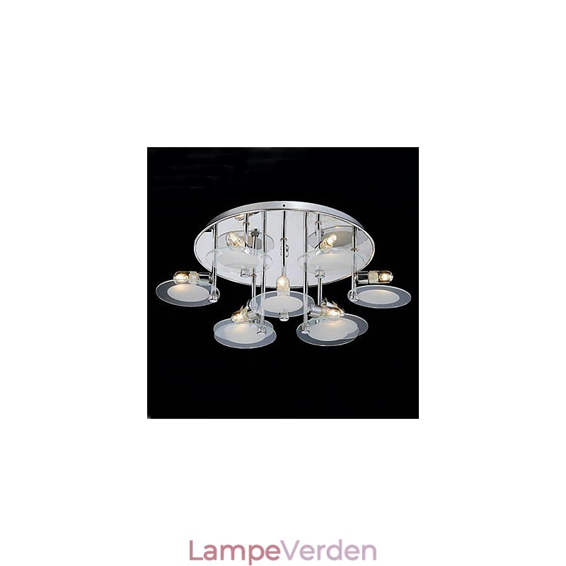 Moderne rustfrit stål Flush Mount med 9 lys