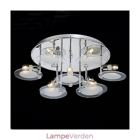 Moderne rustfrit stål Flush Mount med 9 lys Moderne rustfrit stål Flush Mount med 9 lys