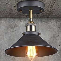 Vintage Mini Edison Loftslampe 1 Light Metal Flush Mount