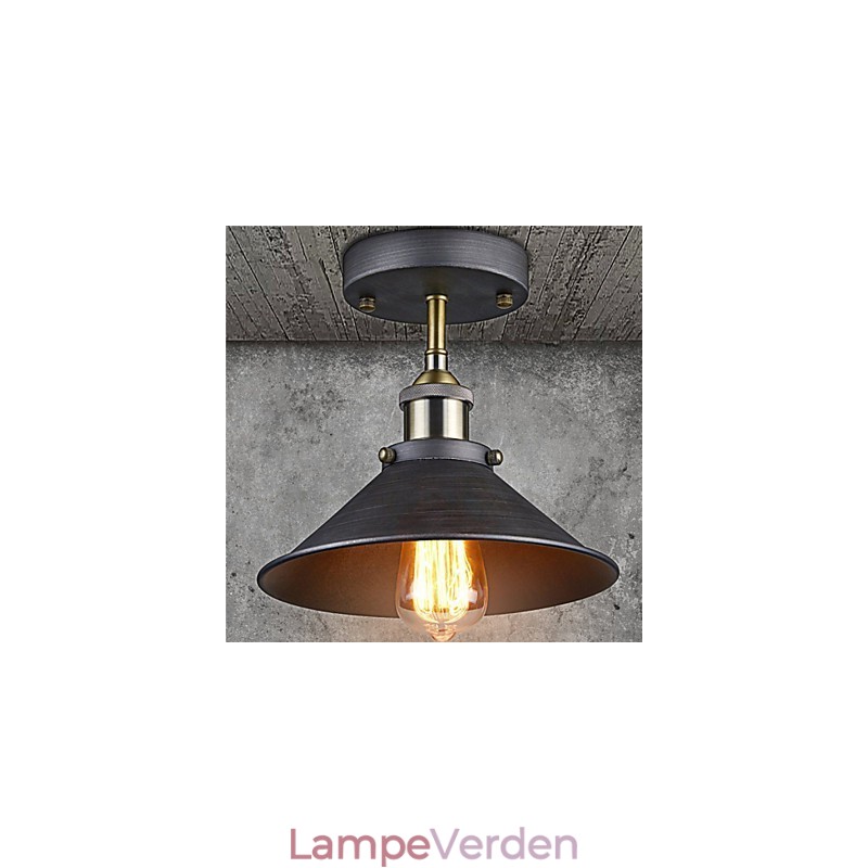 Vintage Mini Edison Loftslampe 1 Light Metal Flush Mount