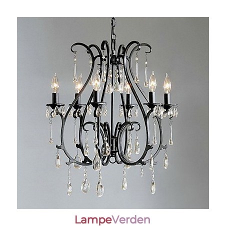 Moderne 6 lys krystal lysekrone stearinlys funktion Moderne 6 lys krystal lysekrone stearinlys funktion
