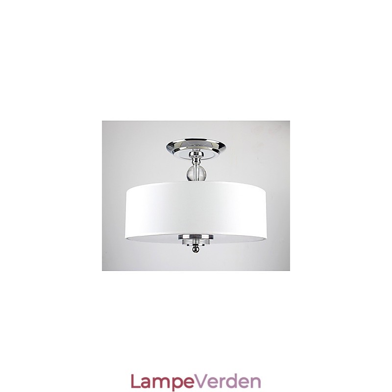 Elegant Krytal Flush Mount med 6 lys i cylinderskærm