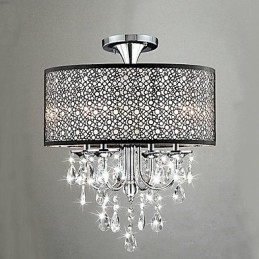 Traditionel Klassisk Crystal Metal Flush Mount