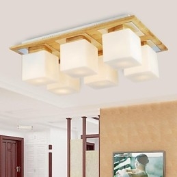 Eg Loftslampe Seks Lys Eg og glas 220~240V