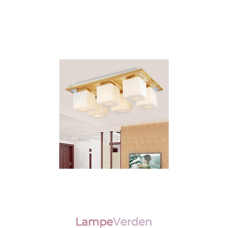 Eg Loftslampe Seks Lys Eg og glas 220~240V