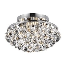 Moderne 4 lys Flush Mount Lights med krystaldråber i runde