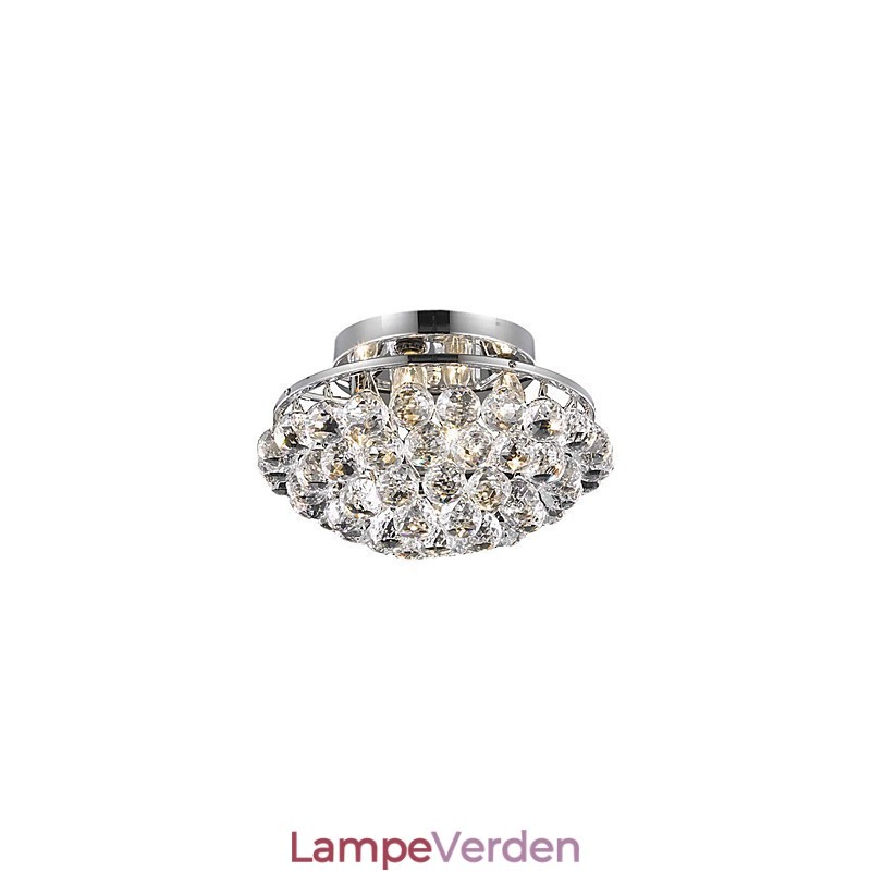 Moderne 4 lys Flush Mount Lights med krystaldråber i runde