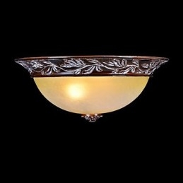 Flush Mount Light White Yellow Glas Resin Silver Carving European Classic