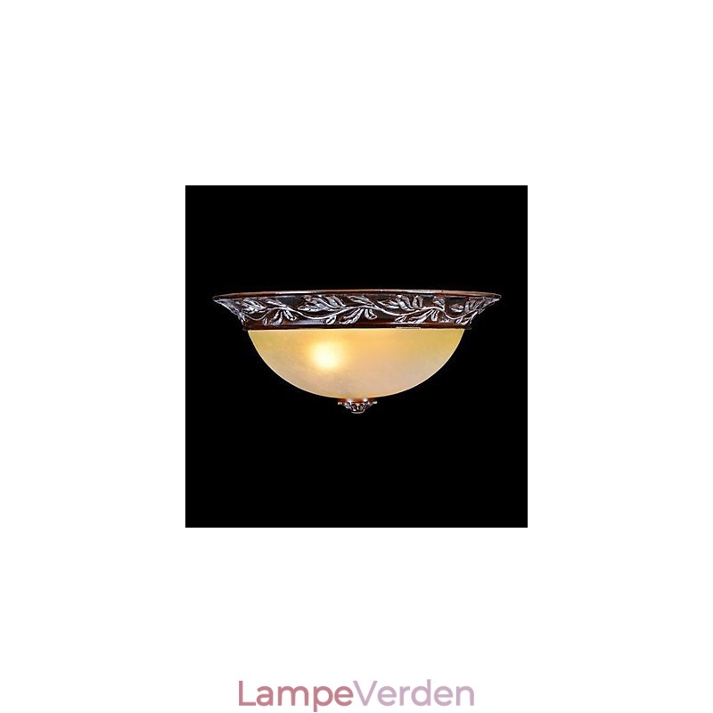 Flush Mount Light White Yellow Glas Resin Silver Carving European Classic