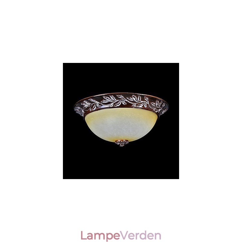 Flush Mount Light White Yellow Glas Resin Silver Carving European Classic