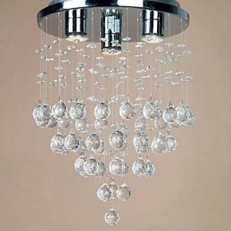 3 lys Crystal Flush Mount Light