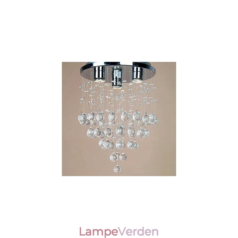 3 lys Crystal Flush Mount Light