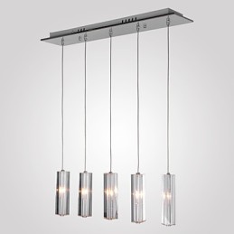 Moderne moderne ø krystal krom metal pendellampe