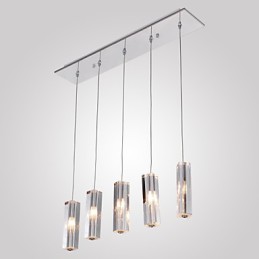 Moderne moderne ø krystal krom metal pendellampe