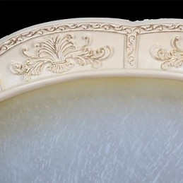 Hvid Flush Mount Lys Gul Hvid Glas Harpiks mønster Carving European Classic