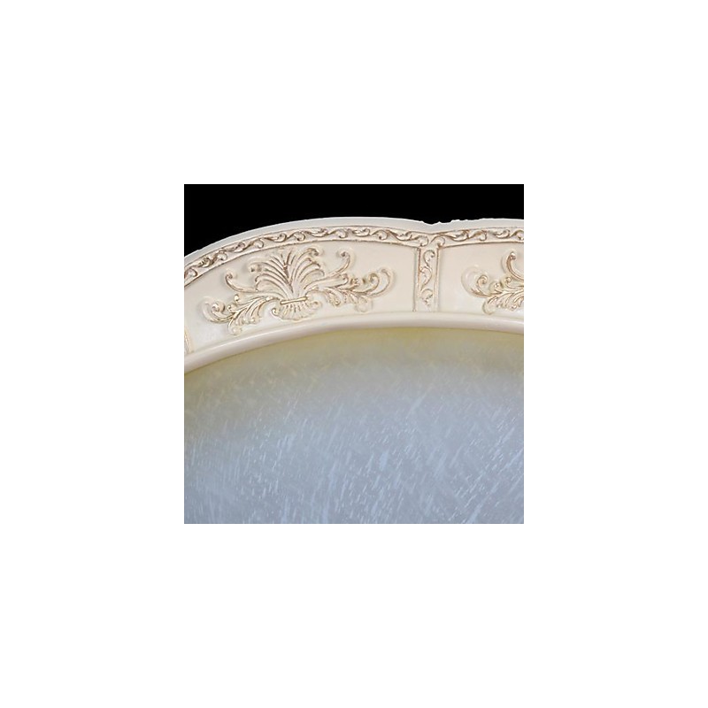 Hvid Flush Mount Lys Gul Hvid Glas Harpiks mønster Carving European Classic