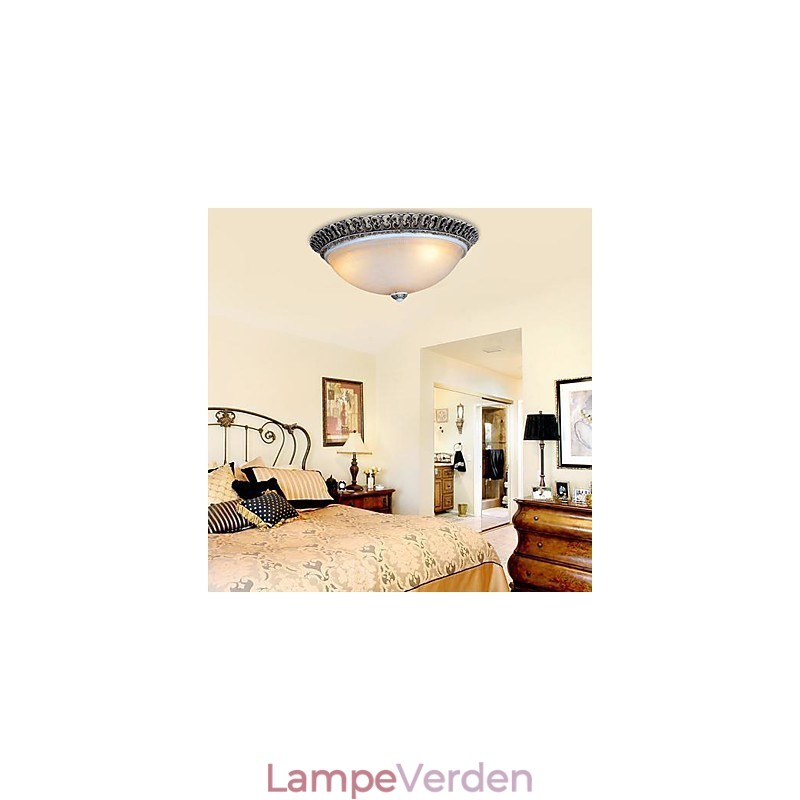 Mørkebrun Flush Mount lys glasharpiks mønster udskæring europæisk klassiker