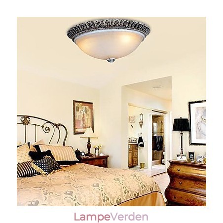 Mørkebrun Flush Mount lys glasharpiks mønster udskæring europæisk klassiker