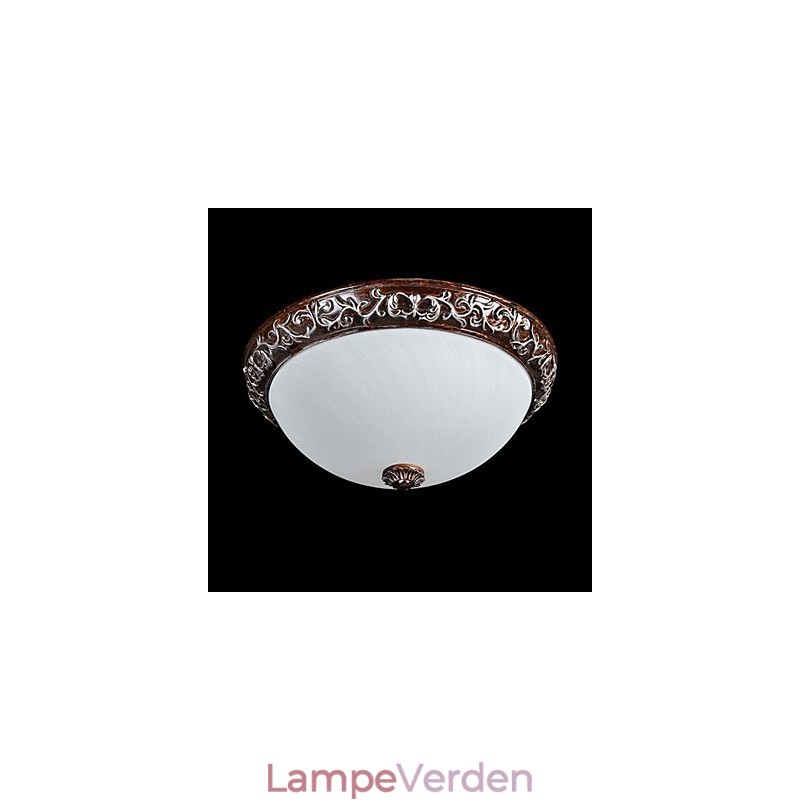 Flush Mount Light Glass Resin Silver Carving European Classic
