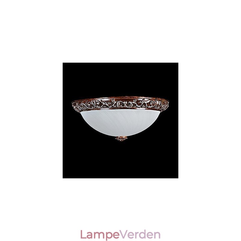 Flush Mount Light Glass Resin Silver Carving European Classic