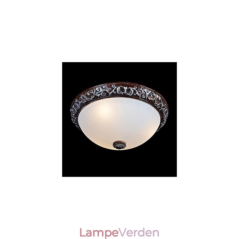 Flush Mount Light Glass Resin Silver Carving European Classic